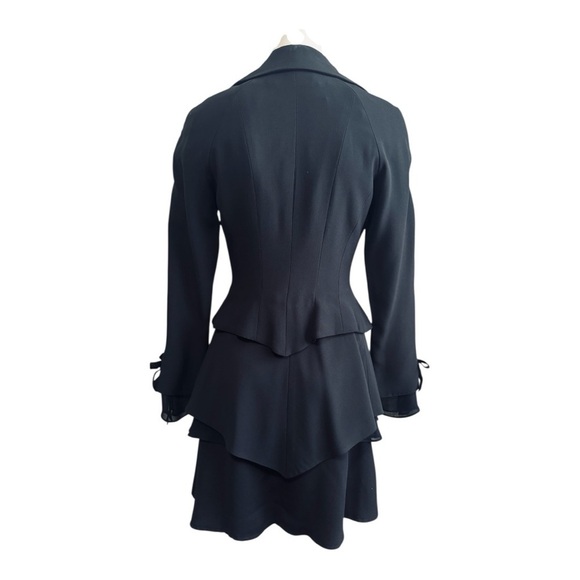 Caché Annie Reva Black Corset Jacket + Skirt Size 4 Steampunk Gothic Victorian - Picture 4 of 13